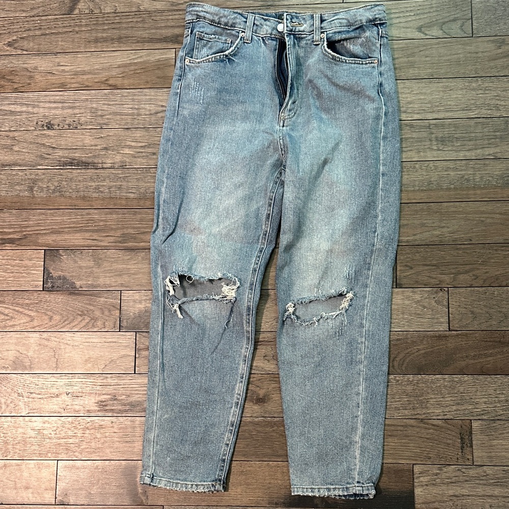 Wild Fable Women's High Rise Distressed Jeans - Light Blue